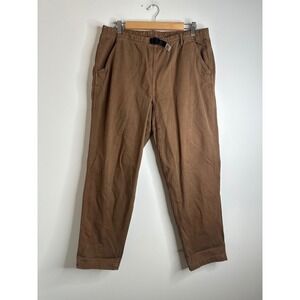 Gramicci Mens Hiking Pants Brown Relaxed Fit Elastic Waist Size M Outdoor Gorp